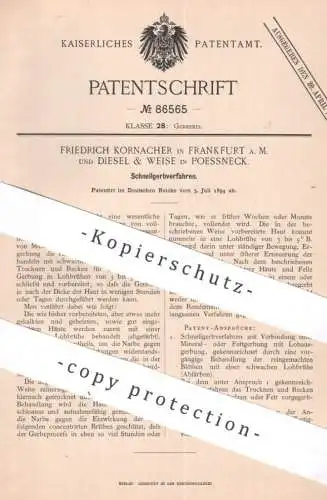 original Patent - Friedrich Kornacher , Frankfurt / Main | Diesel & Weise , Poessneck | 1894 |  Gerben | Gerber , Leder