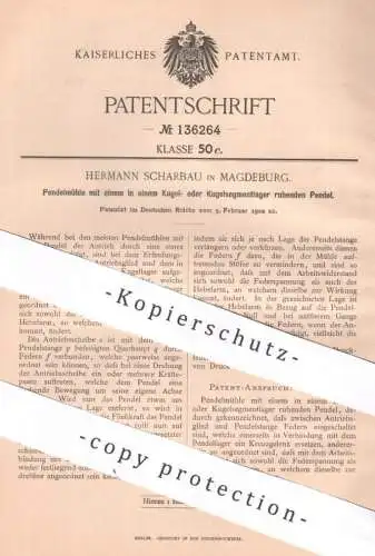 original Patent - Hermann Scharbau , Magdeburg , 1902 , Pendelmühle | Mühle mit Pendel | Mühlen | Müller , Mehl , Mahlen