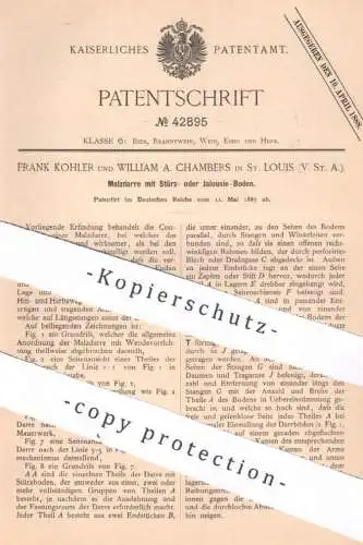 original Patent - Frank Kohler , William A. Chambers , St. Louis , USA | 1887 | Malzdarre | Malz - Darre | Bier , Hopfen