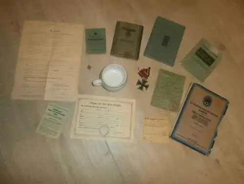 Nachlass einer Person , Walter Kusch , 4. Panzer Rgt., Glogau , Woldegk , Lützow , Mecklenburg , Wehrpass , SA Ausweis !