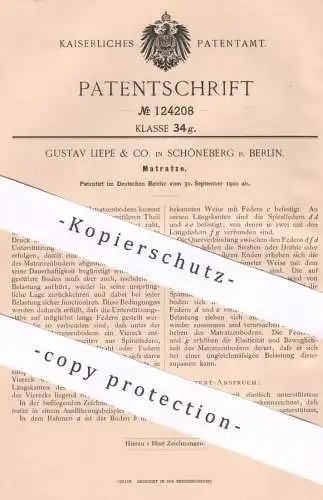 original Patent - Gustav Liepe & Co. , Berlin / Schöneberg , 1900 , Matratze | Matratzen | Bett , Betten | Möbel !!