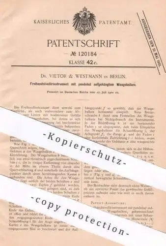 original Patent - Dr. Vietor & Westmann , Berlin , 1900 , Freihandnivellierinstrument | Nevilliergerät | Nevillieren !!
