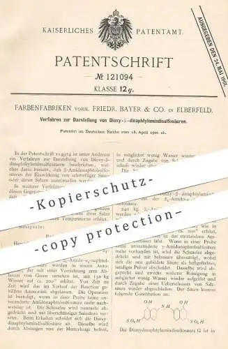 original Patent - Farbenfabriken vorm. Friedr. Bayer & Co. , Elberfeld 1900 | Dioxy-ß-dinaphytylamindisulfosäure | Säure