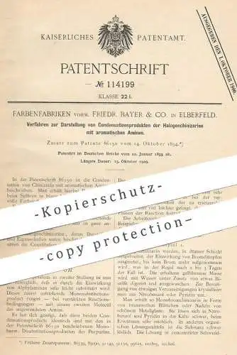original Patent - Farbenfabriken vorm. Friedr. Bayer & Co. , Elberfeld , 1899 , Kondensation von Chinizarin mit Aminen !