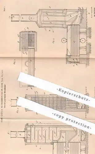 original Patent - John Gjers , Middlesbrough on Tees , York , England , 1895 , Ofen mit geschlossener Brennkammer | Öfen