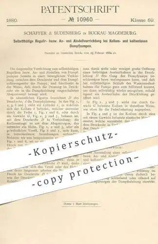 original Patent - Schäffer & Budenberg , Magdeburg / Buckau , 1880 , Regulierung für Dampfpumpen | Pumpe , Pumpen !!!