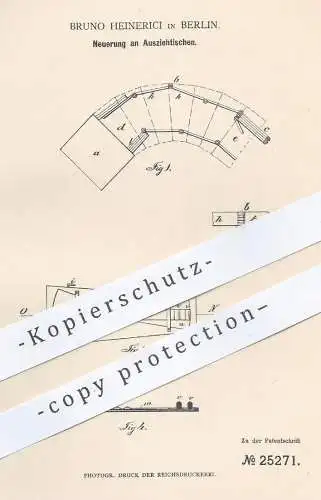 original Patent - Bruno Heinerici , Berlin , 1882 , Ausziehtisch | Tisch zum Ausziehen | Tischler , Holz , Möbel !!
