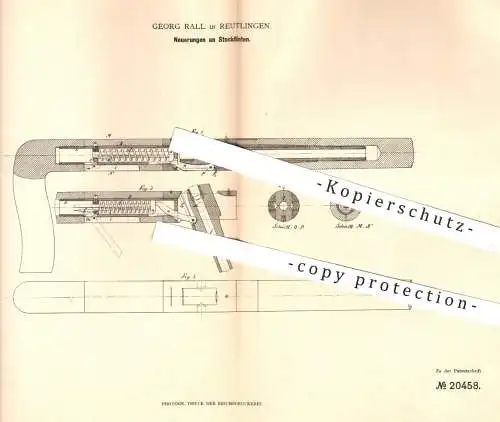 original Patent - Georg Rall , Reutlingen , 1882 , Stockflinten | Flinte , Flinten | Gewehre , Waffen , Jagd , Militär