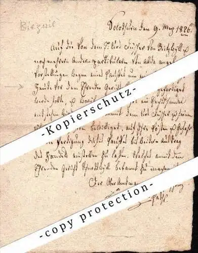 sehr rares Dokument , Biezwil 1826 , Bucheggberg , Solothurn  !!!