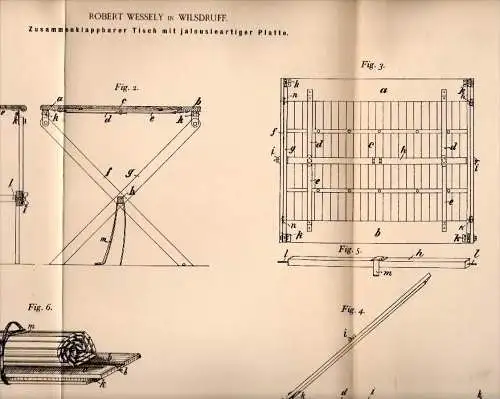Original Patentschrift - Robert Wessely in Wilsdruff , 1900 , klappbarer Tisch , Möbel , Tischler !!!