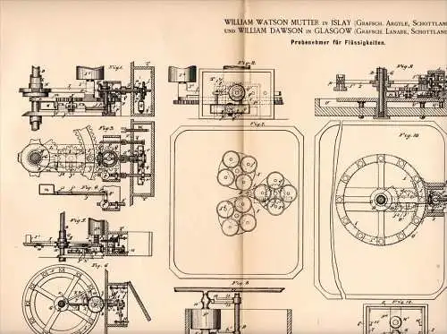 Original Patentschrift -W. Watson Mutter in Islay , Argyle ,1890, distilled apparatus for liquids , distillation Glasgow