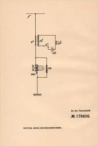 Original Patentschrift - Ch. Jacobs in St. Cuthberts , 1906 , Circuit for telephone !!!