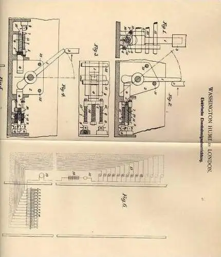 Original Patentschrift - Eisenbahn Signalvorrichtung , 1901 , Washington Hume in London !!!