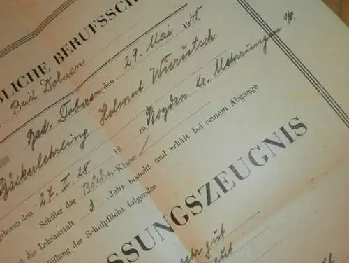 Zeugnis - Helmut Wierutsch in Bad Doberan , 1948 , Bäcker , Bäckerei ,  Boyden b. Mohrungen , Mecklenburg !!