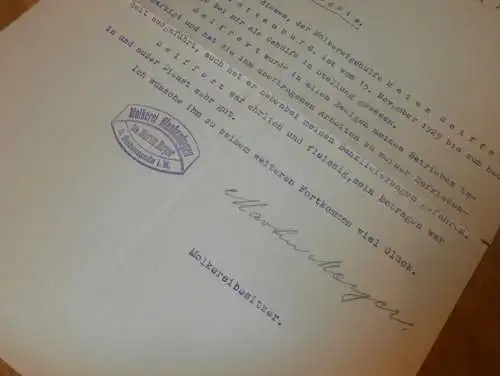 Molkerei - Blankenhagen b. Gelbensande i. Mecklenburg , 1930 , Martin Mayer - Molkereibesitzer , Zeugnis , RAR !!