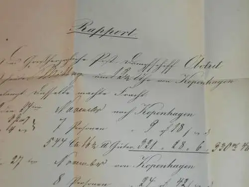 Großherzogliches Post-Dampfschiff Obotrit , 1859 , Wismar nach Kopenhagen , letzte Fahrt , Post , Mecklenburg !!