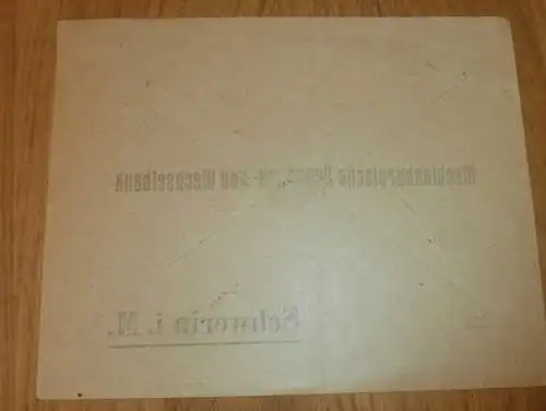 Mecklenburgische Depositen- und Wechselbank Schwerin i.M , ca. 1920 , alter Briefumschlag , Stempel , Bank , Mecklenburg