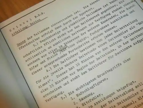 Heinkel Werke Rostock - Betriebs-Sport-Gemeinschaft , 1939 , Reitausbildung , Prospekt / Plan , Pferde ,  6 Seiten !!!