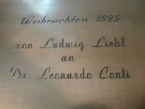 Silber-Etui - Weihnachten 1929 - von Ludwig Liebl an Dr. Leonardo Conti !!