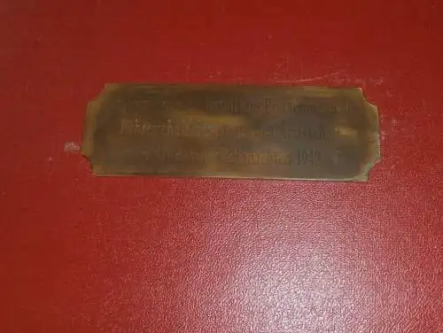 Dr. Boehm - Führerschule der Deutschen Ärzteschaft Alt Rehse 1942 , mit Plakette , alte Mappe / Urkundenmappe !!