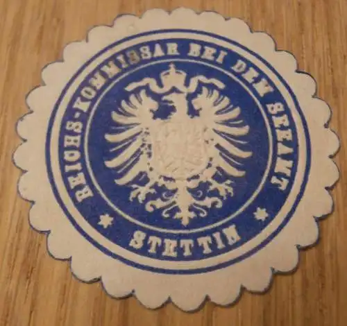 alte Siegelmarke - Reichskommissar bei dem Seeamt in Stettin , Pommern !!