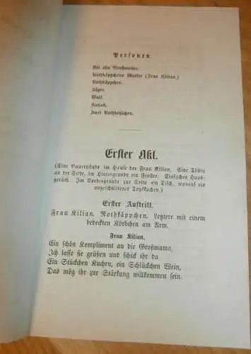 Puppentheater - Schwerin - 1862 - Rothkäppchen , Theater , Tragödie , altes Buch !!