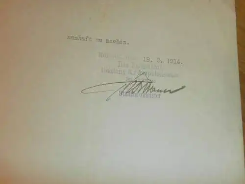 Bauschein - Polizeiamt Rostock 1914 , Acht-Familienhaus , Waldemarstraße , Zimmermann W. Lange , Architektur !!