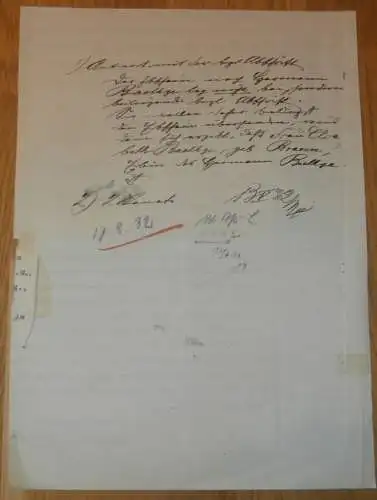 Rügensche Möbelfabrik - Wilhelm Freese in Bergen a. Rügen , 1932 , Elisabeth Baethge , Hypothek Mecklenburg !!