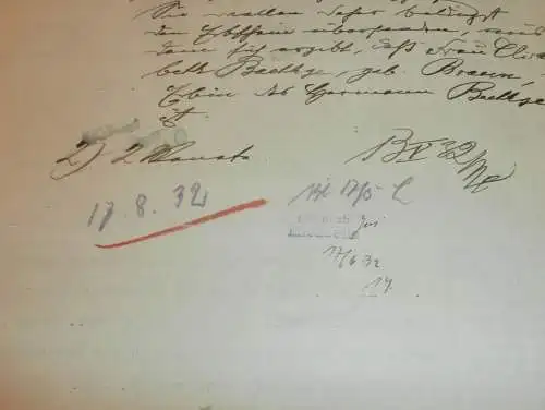 Rügensche Möbelfabrik - Wilhelm Freese in Bergen a. Rügen , 1932 , Elisabeth Baethge , Hypothek Mecklenburg !!