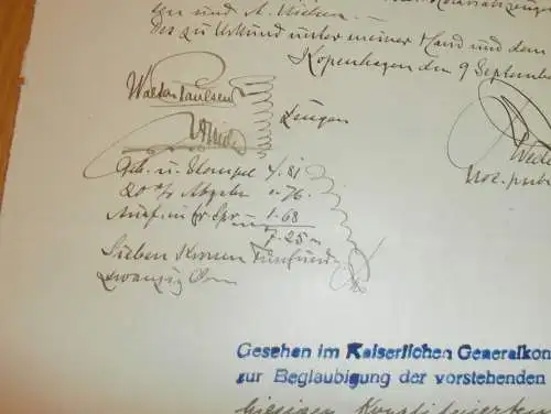 Kaiserliches Konsulat Kopenhagen - 1910 , Kapitän Schreiber , Ostsee , Seefahrt , Schiffahrt , Schiffe , Schiff !!