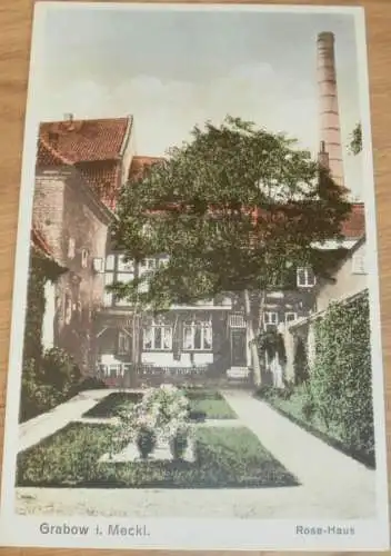 Grabow i. Mecklenburg , ca. 1920 , Rose Haus , Brauerei , Bierbrauerei , AK , Ansichtskarte !!
