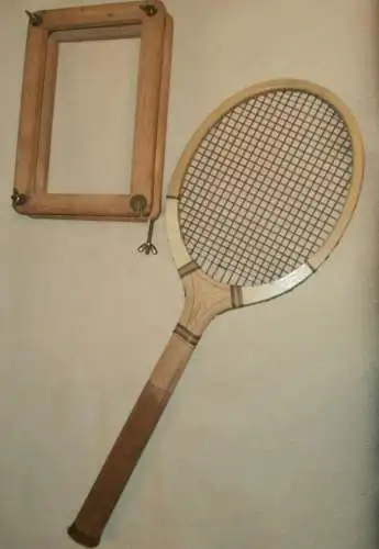 Sporthaus Zeeck in Dessau - Profi Tennisschläger mit Spannrahmen um 1920, Gonschior Görlitz , Tennis !!