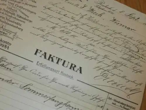 Heringe & nordische Produkte - 1921 - E.C. Winter in Rostock i. Mecklenburg , alte Rechnung , Wismar !!!