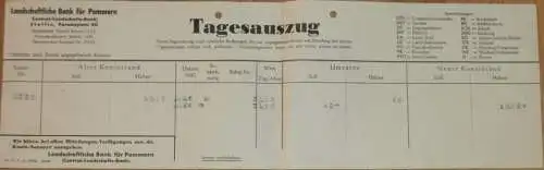 Landschaftliche Bank für Pommern in Stettin , 1941 , Sparkasse , Auszug , Konto !!!