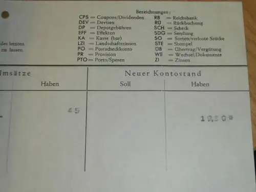 Landschaftliche Bank für Pommern in Stettin , 1941 , Sparkasse , Auszug , Konto !!!