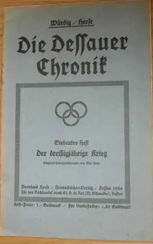 Dessau - Chronik , dreißigjähriger Krieg , von 1924 , Kaufhaus Eduard Zeeck in Dessau ,Franz Werwick , Reklame , Werbung