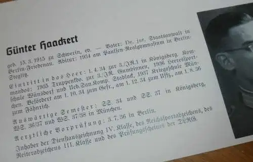 Personalkarte Wehrmacht - Werner Halm in Saarbrücken und Günter Haackert in Schwerin , NSDAP , Arzt !!