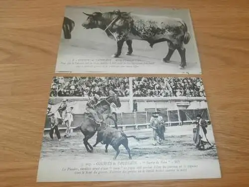 Album voll mit Postkarten / Ansichtskarten aus Course de Taureaux , Stierkampf , Stiere , Arena , AK , Fotoalbum !!!