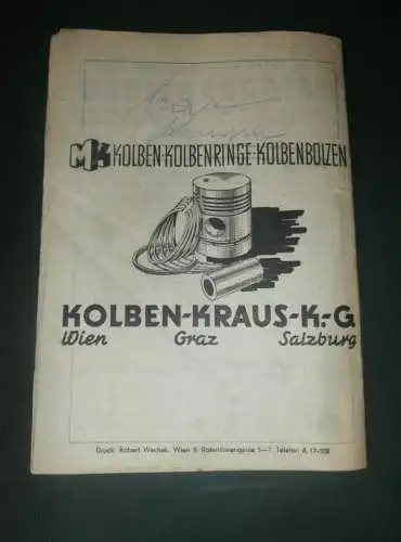 Rennprogramm Bahnrennen in Baden 1952 , Sandbahnrennen , Speedway , Wien , Programm , Programmheft !!!