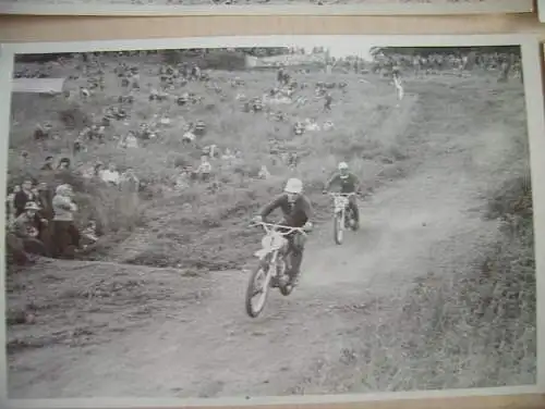 original Fotos , Teterow - Bergring , Moto Cross 60/70er Jahre - Grasbahn -  Motocross !!!