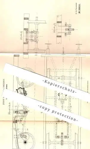 original Patent - Julius Seubich , Dresden , 1884 , Luftkompressionsbremse | Luftbremse , Bremse , Eisenbahn , Bremsen