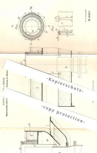 original Patent - Julius Quaglio , Berlin , 1885 , Wasserverschluss - Ventil für Koksofen | Koks , Kohle , Ofen , Öfen !