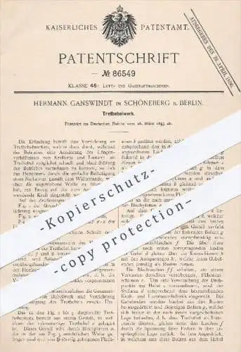 original Patent - Hermann Ganswindt , Berlin Schöneberg , 1895 , Trethebelwerk | Hebelwerk , Pedal , Automobil , Motor