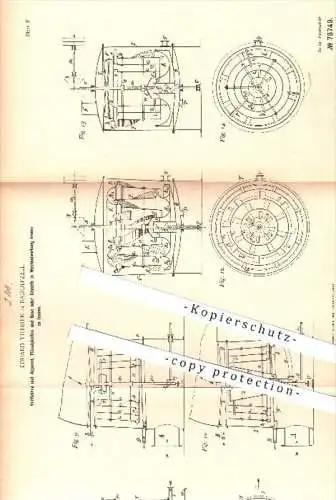 original Patent - E. Theisen , Radolfzell 1892 , Apparat, um Flüssigkeiten , Gase o. Dämpfe in Wechselwirkung zu bringen