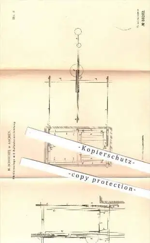 original Patent - M. Schiechel in Aachen , 1895 , Förderanlage mit Aufsatzvorrichtung | Hebezeuge , Aufzüge , Seilzug !!