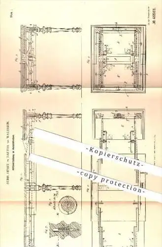 original Patent - Heinr. Hessel , Hartha /Waldheim , 1888 , Hilfsvorrichtung am Ausziehtisch | Tisch , Tische , Möbel !