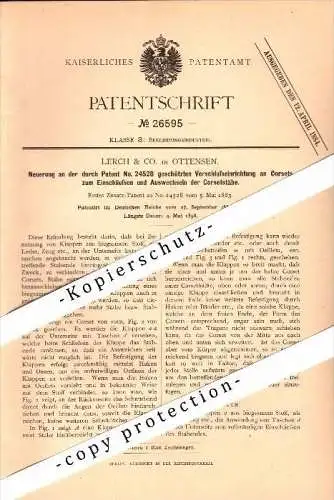 Original Patent - Lerch & Co in Ottensen b. Hamburg , 1883 , Corset , Korsett !!