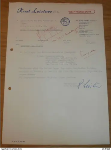 Kleinmöbelwerk - Karl Leistner KG in Karl Marx Stadt , 1969 , altes Dokument , Reklame / Werbung