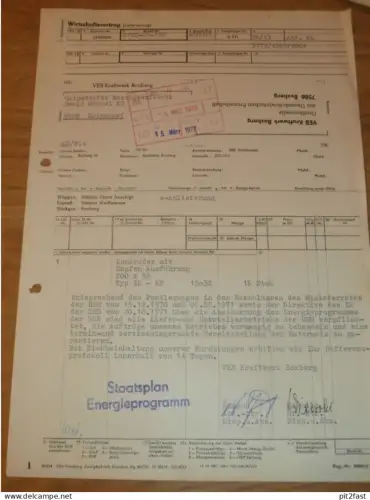 Staatsplan Energieprogramm - VEB Kraftwerk Boxberg , 1972 , Hr. Wienhold , Hänsch , altes Dokument , Reklame / Werbung