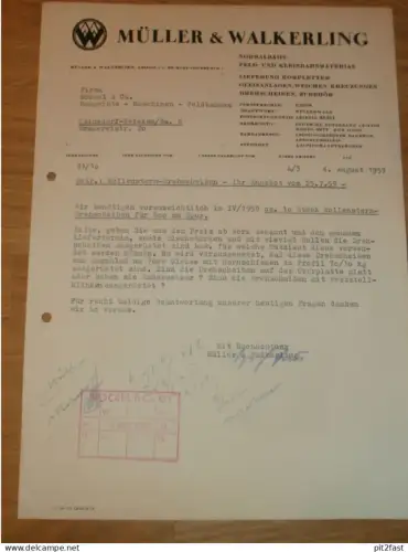 Feldbahn - Müller & Walkering in Leipzig , 1959 , Schmalspur , altes Dokument , Reklame / Werbung